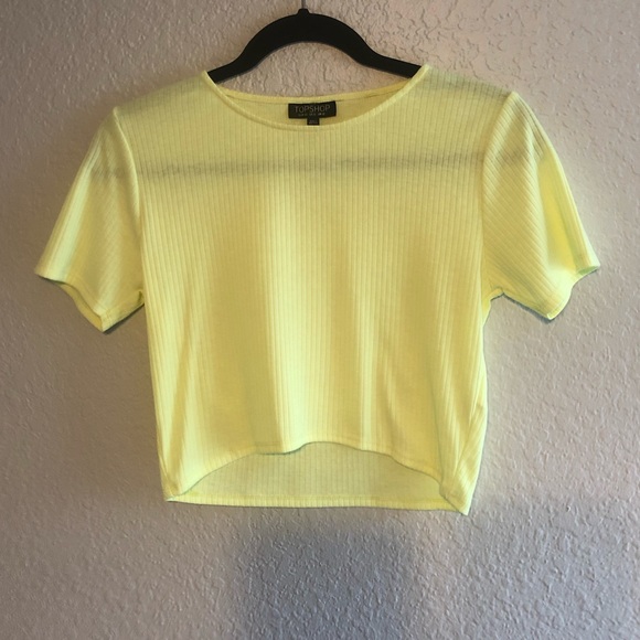 Yellow Ribbed Crop Top - Picture 3 of 4